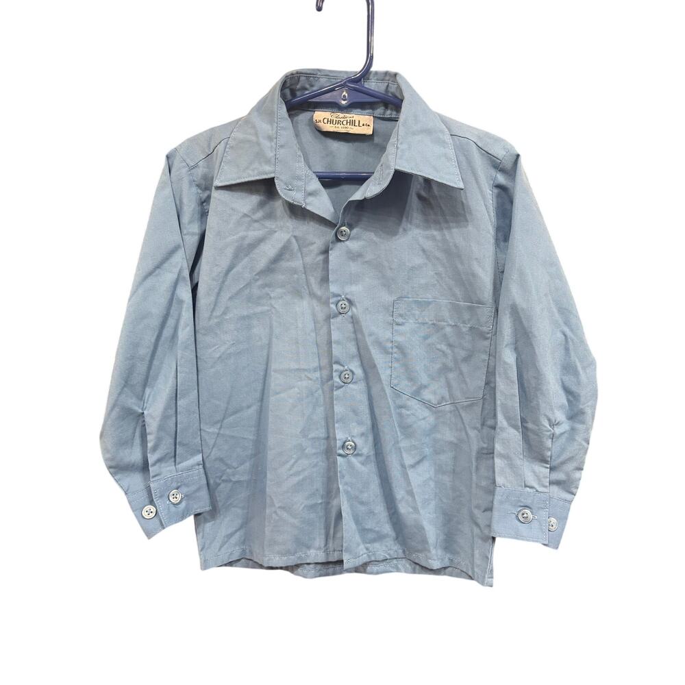 *LAST CHANCE*  Light Blue Collared Button-Up - Churchill - 3T